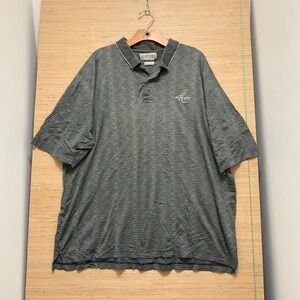 Tehama Clint Mens XXL Polo Shirt Olive Green Striped The Reveie Golf Club‎